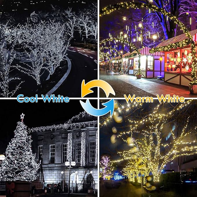 Warm White ⇋ Cool White 66Ft 200LED Fairy Lights Plug in - Image 2