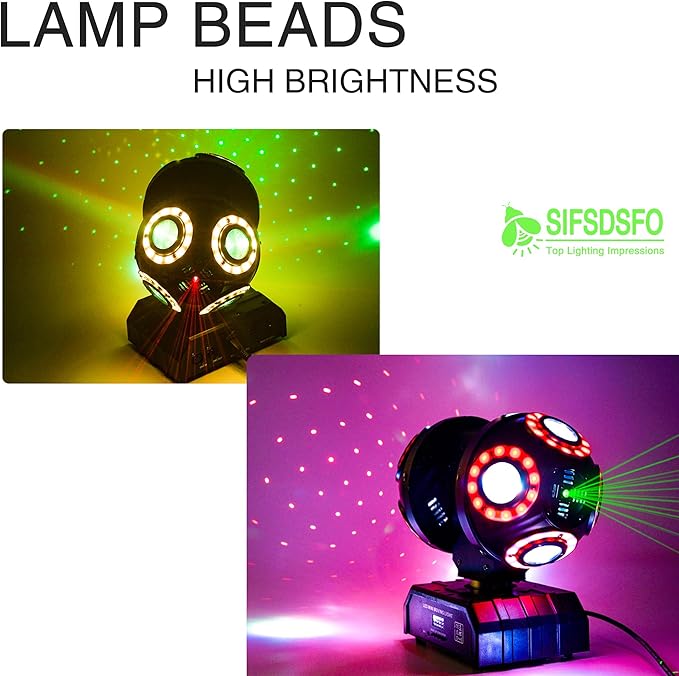 LED Moving Head DJ Light Rotating Beam Stage Lights Pin Spotlight Event Sound - Image 7