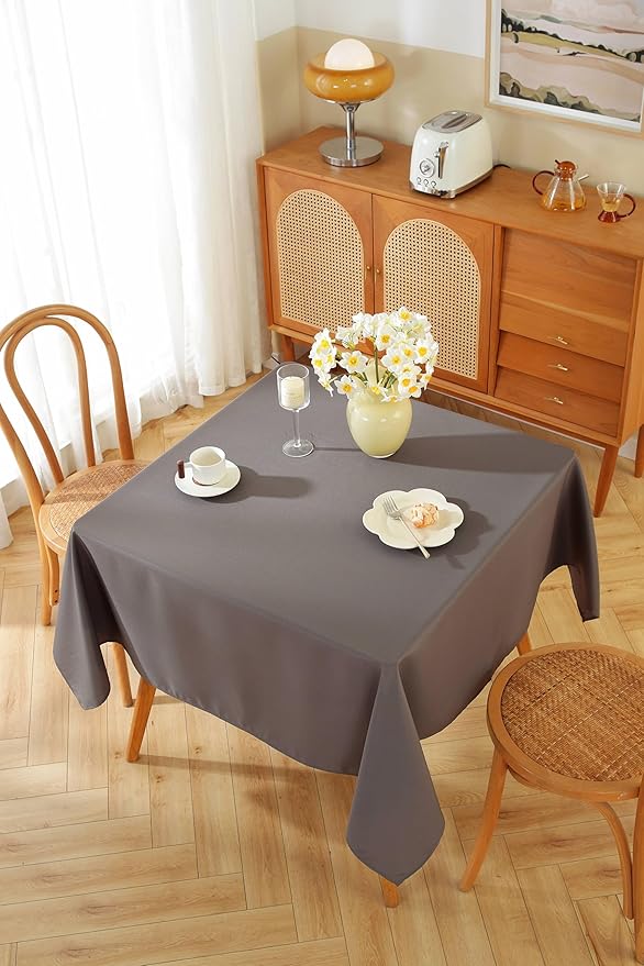 Craft And Party Square Tablecloth, 70 x 70 Inch Charcoal Tablecloth, Polyester - Image 2