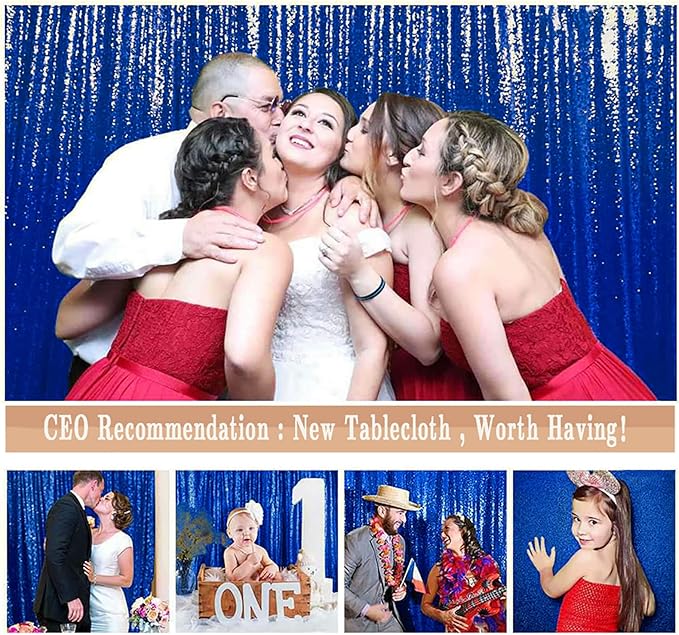 ShiDianYi Sequin Backdrop 10FTX10FT Blue Sparkle Backdrops - Image 5