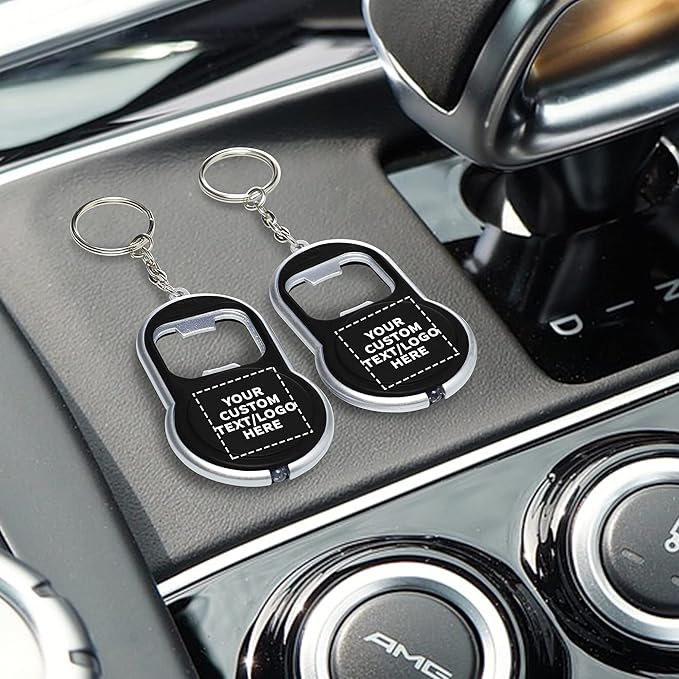 DISCOUNT PROMOS Custom Bottle Opener & LED Keychains Set of 100, Personalized - Image 7