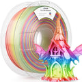 AMOLEN Silk PLA 3D Printer Filament, Shiny Multicolor Rainbow PLA Filament by AMOLEN