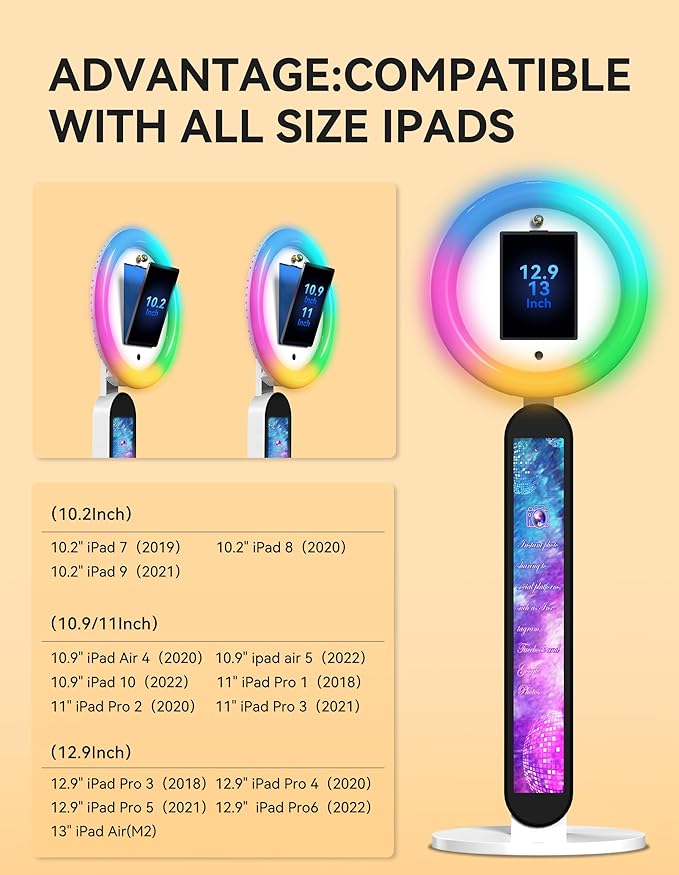 Photo Booth Stand for ipad Customized Logo Metal Selfie Photobooth Machine Fits - Image 6