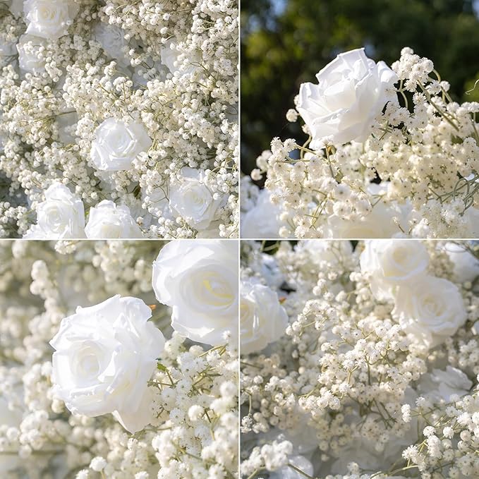 Artificial Flower Wall Panels, Luxury 5D Silk Babybreath Backdrop Decor - Image 3
