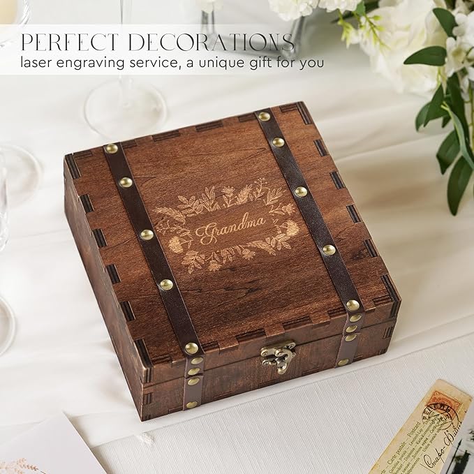 AW BRIDAL Keepsake Box Wood Memory Box - Image 5