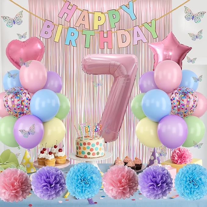 Pastel 7th Birthday Party Decorations - Image 3