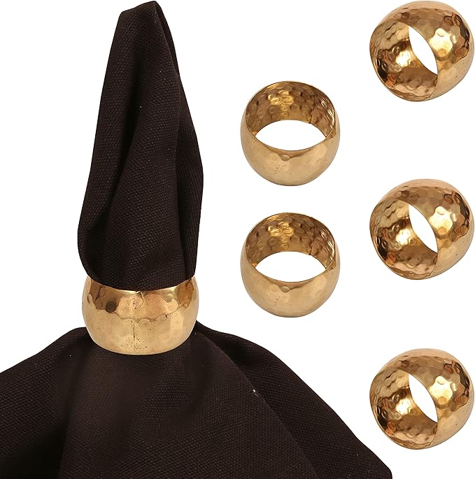 Gorgeous Perfect Hand Hammered Large Size Gold Color Party Dining Table Napkin by Indtresor