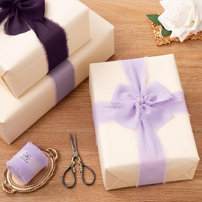 DORIS HOME Light Purple Chiffon Ribbon - Image 5