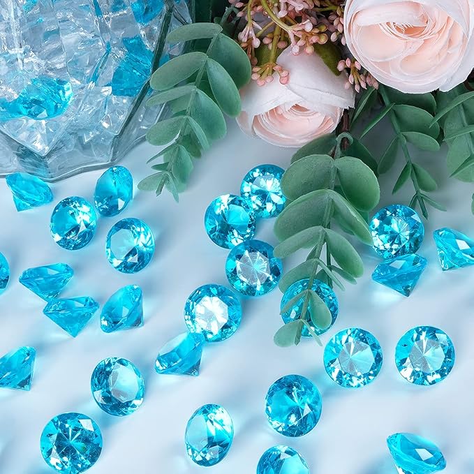 Acrylic Diamond Fake Gems Vase Filler, Babenest 240pcs 3/4 Inch Faux Diamonds - Image 3