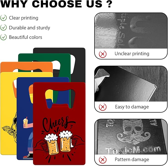 4-100 Pcs Personalized Bottle Opener, Custom Stainless Steel Credit Card Bottle - Image 5