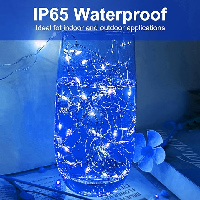 Blue Led Fairy Lights Battery Operated, 12 Pack LED Mini String Lights - Image 2