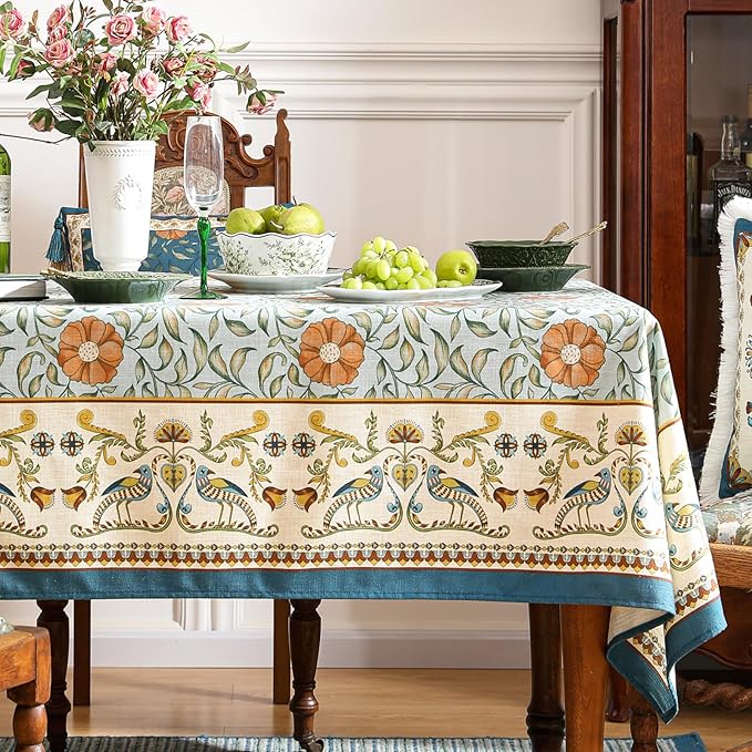 patdrea Designer French Linen Blue Tablecloth - Image 2
