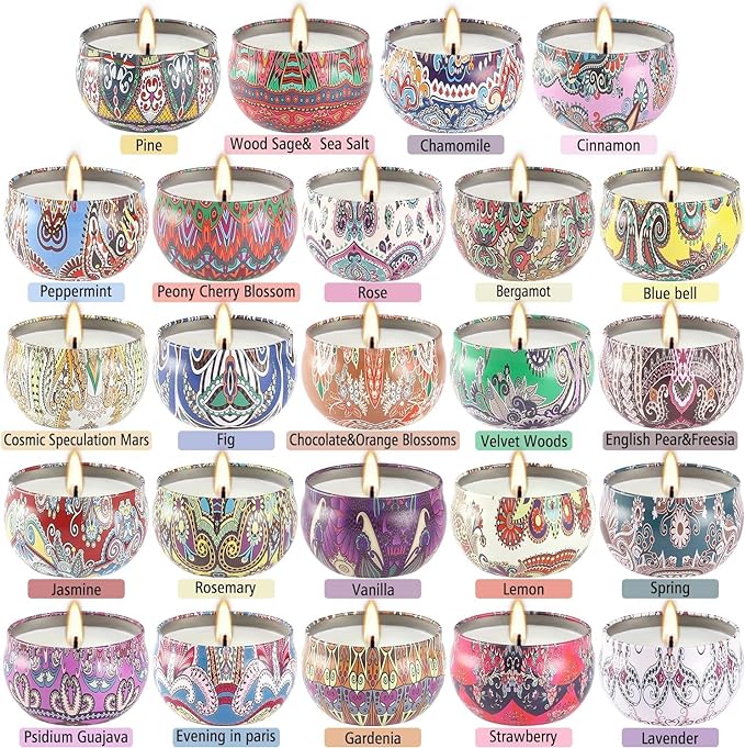 24 Pack Scented Candles Set for Home, Relaxing Stress Relief, Aromatherapy - Image 2