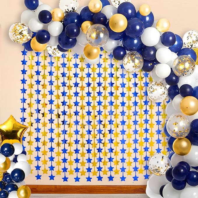 LOLStar 2 Pack Graduation Decoration 2025 3.3 x 6.6 ft Blue Gold Star Each Foil - Image 5