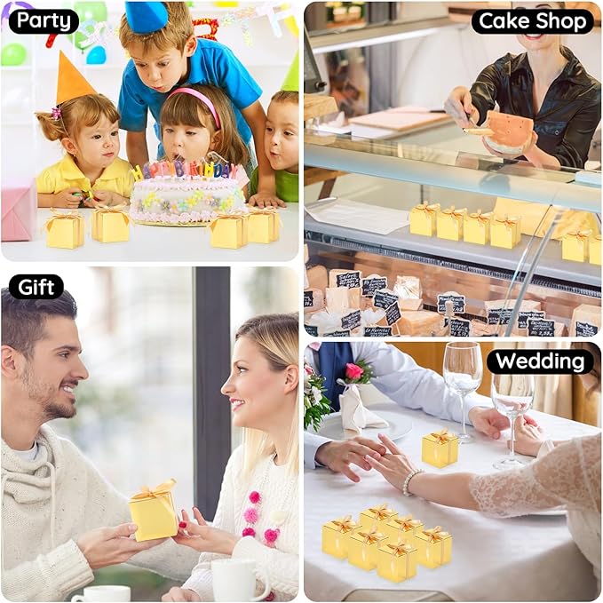 EUSOAR Small Gift Boxes with Lids, Cube Candy Box Mini Muffins Macaron Container - Image 7