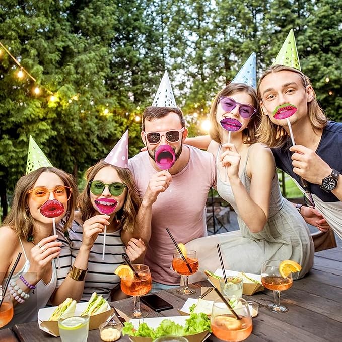 40pcs Party Photo Booth Props, Funny Lips Mouth Selfie Props Accessories - Image 4