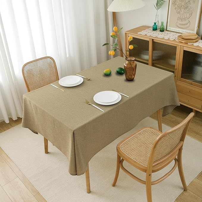 NLMUVW Linen Tablecloth Rectangle Textured Farmhouse Table Cloth Water - Image 5