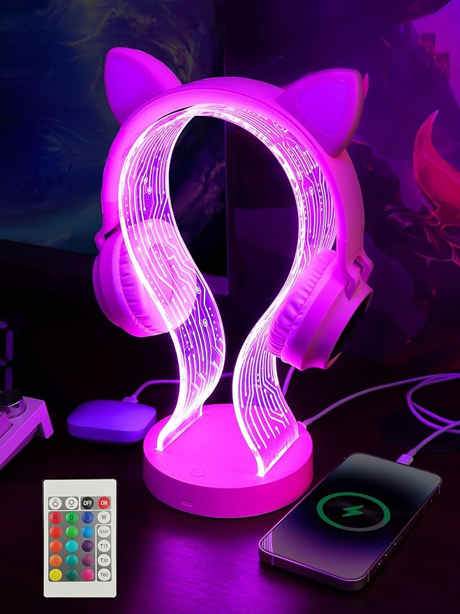 YuanDian Pink Headphone Stand, by YuanDian