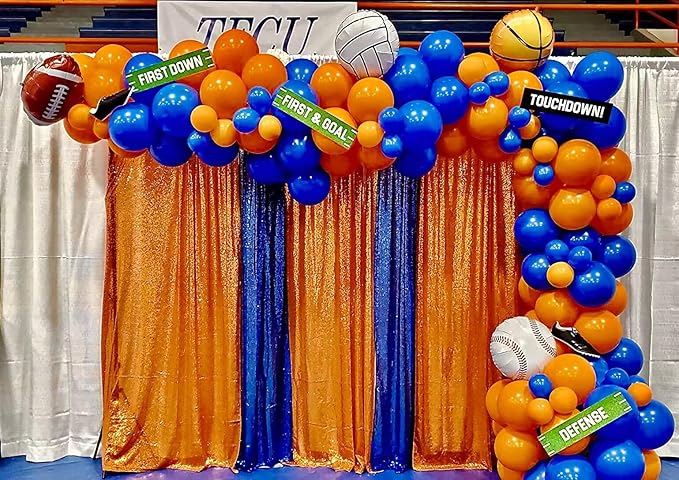 Orange Sequin Backdrop Curtains 2 Panels 2FTx8FT Glitter Orange Photo Backdrop - Image 3