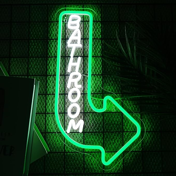 Looklight Bathroom Arrow Neon Signs - Image 2
