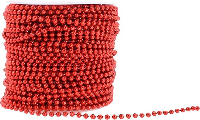 Mandala Crafts 4mm Faux Red Pearl Beads Roll - Image 3