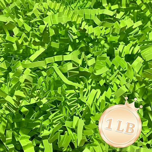 1 LB Fluorescent Green Crinkle Cut Paper Shred Filler Great by Zankubom