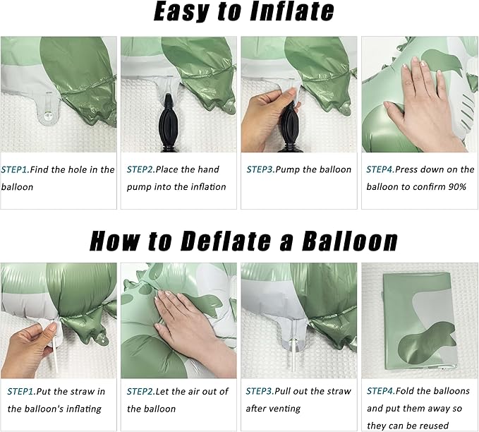 2PCS Matte Dinosaur Animal Balloons Cute inflatable dinosaur Foil Balloons - Image 3