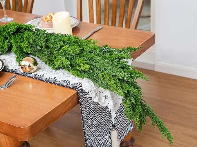 6FT Christmas Garland Cypress Garland Artificial Pine Garland Realistic - Image 6