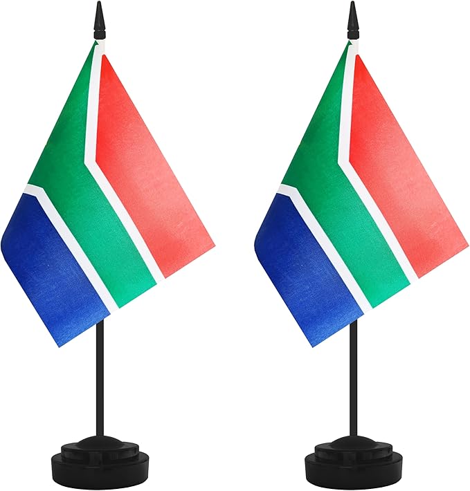 2 Pack South Africa Desk Flag Set, South Africa Desktop Small Miniature Table by Unknown