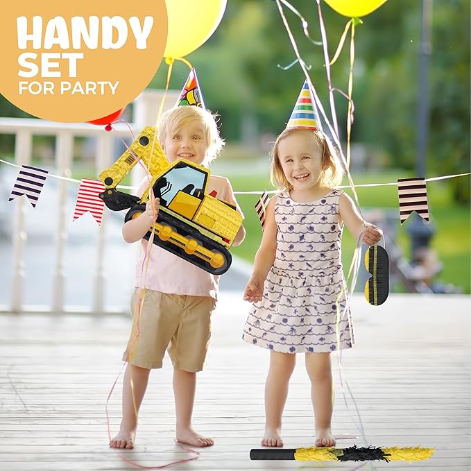 Excavator Pinatas Bundle with a Blindfold and Bat, Pinata - Image 5