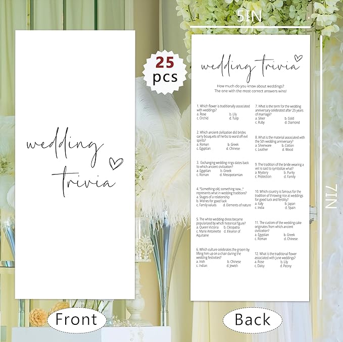 Bridal Shower Games, Wedding Trivia, Wedding Shower Games - Image 2