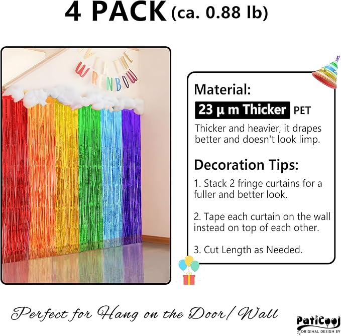 Rainbow Streamers Party Decorations - Image 2