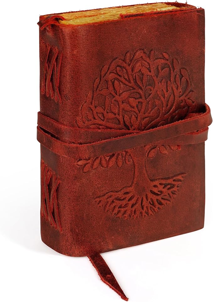 LUXEORIA Tree Of Life Leather Journal by Luxeoria