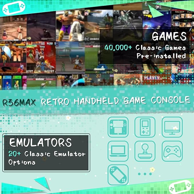 R36MAX Handheld Game Console, 40000+ Games Retro Gaming Console, 256GB TF Card - Image 2
