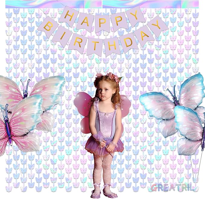 Iridescent Butterfly Fringe Party Backdrop - Image 7
