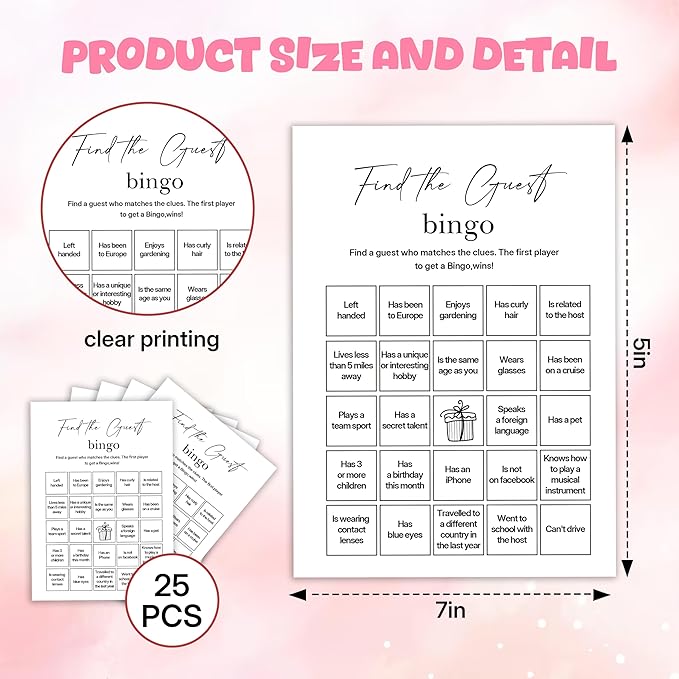 Birthday Party Games, Find The Guest Bingo, Fun Birthday Game - Image 2