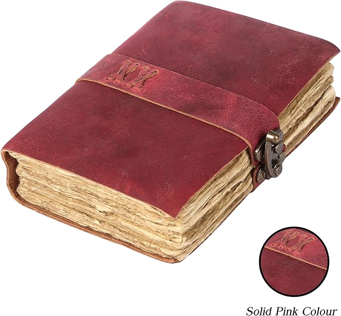 Vintage Leather Journal Handmade Buffalo Non-Refillable Deckle Edge Paper – - Image 2