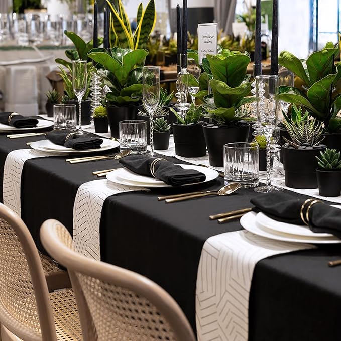 sancua 8 Pack Black Tablecloth 90 x 132 Inch - Image 5