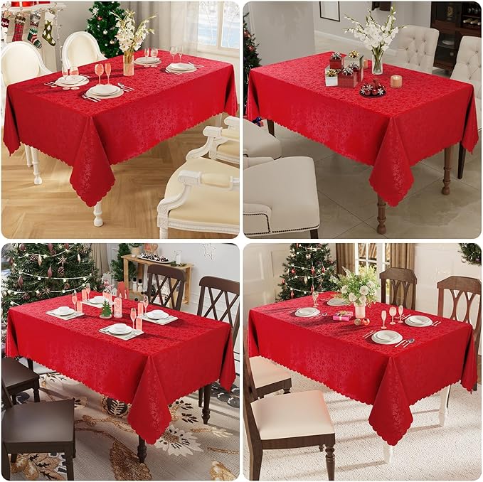 Smiry Rectangle Table Cloth, Waterproof Heavy Duty Vinyl Tablecloths, Wipeable - Image 7