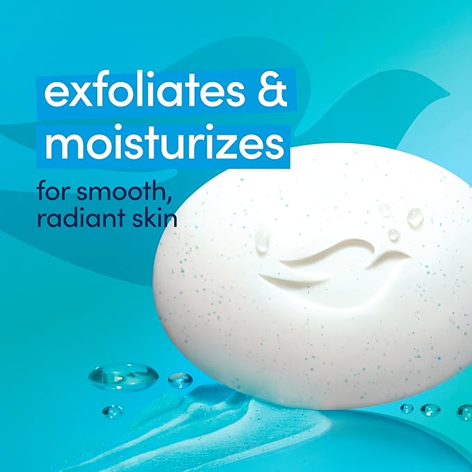 Dove Beauty Bar Soap 8 Bars Gentle Exfoliating, - Image 4