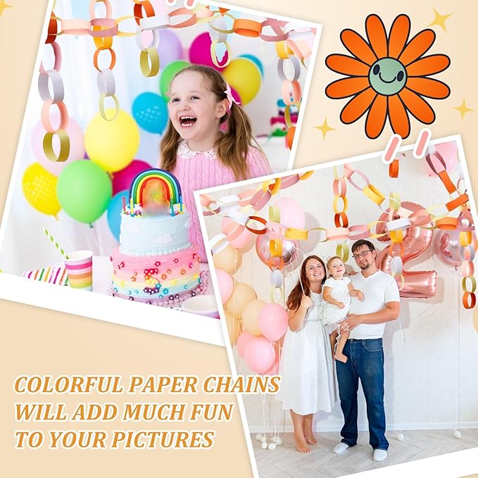 Lincia 600 Sheet Halloween Paper Chain Garland, Construction DIY Crafts Chain - Image 2