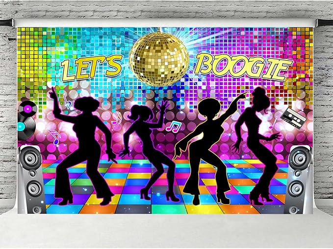 Dance Party Backdrop Retro 80s 90s Theme Stage Dance Ball Music Birthday Party - Image 2