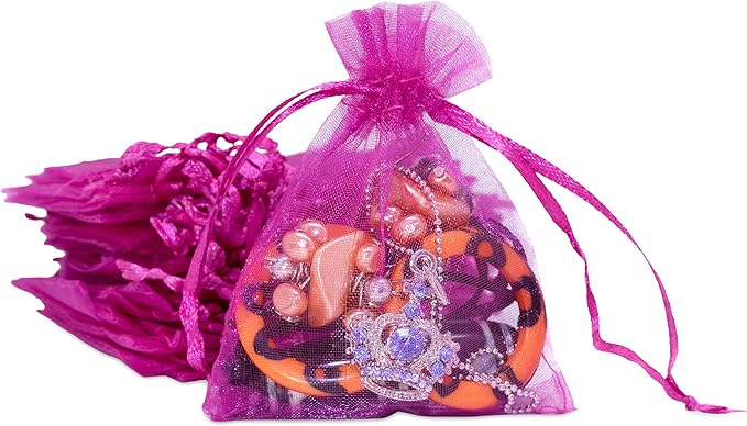 TheDisplayGuys 48-Pack 3x4 Hot Pink Sheer Organza Gift Bags by TheDisplayGuys