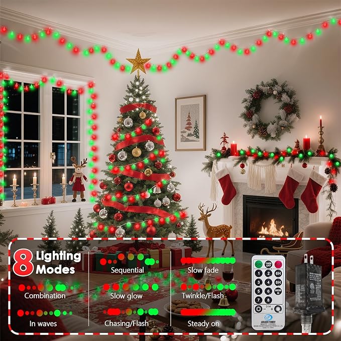 43FT 100LED Connectable Christmas String Lights Indoor Outdoor - Image 3