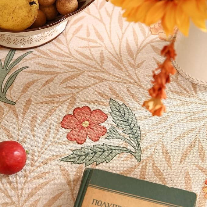 patdrea Designer Small Yellow Floral Linen Table Cloth - Image 4
