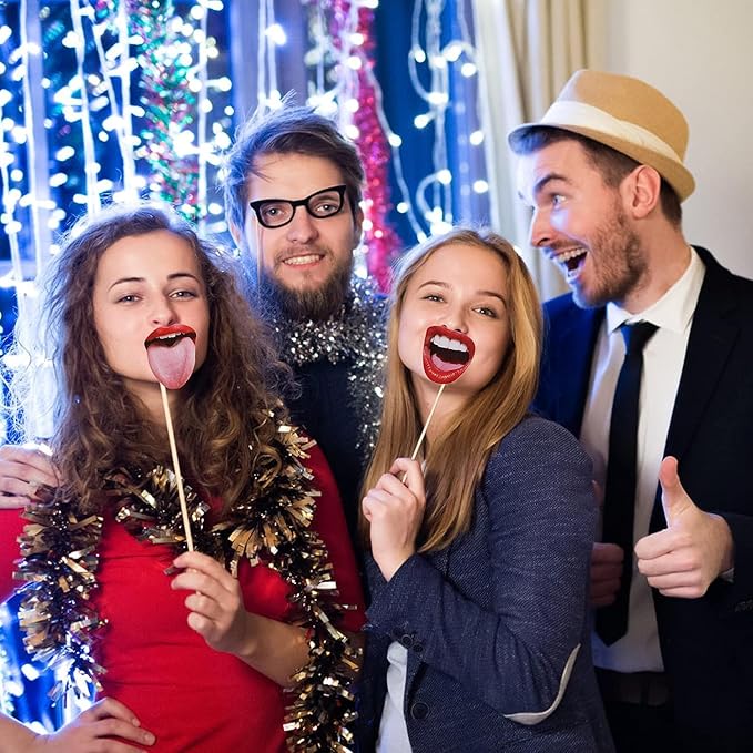 40pcs Party Photo Booth Props, Funny Lips Mouth Selfie Props Accessories - Image 6