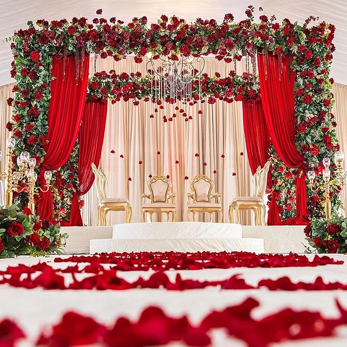 10ft x 10ft Red Backdrop Curtains - Image 5