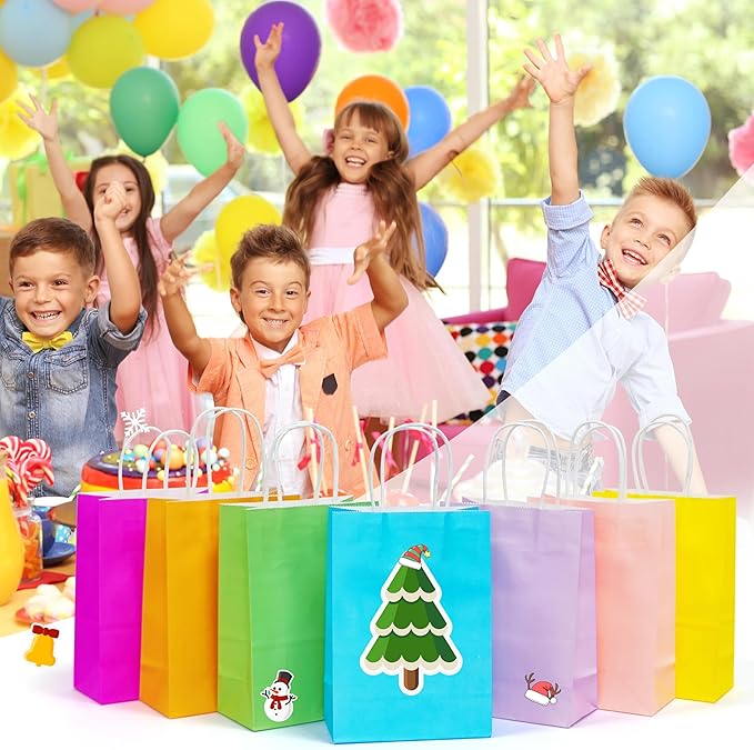 25 PCS Small Gift Bags Blue Kraft Paper Bags - Image 6
