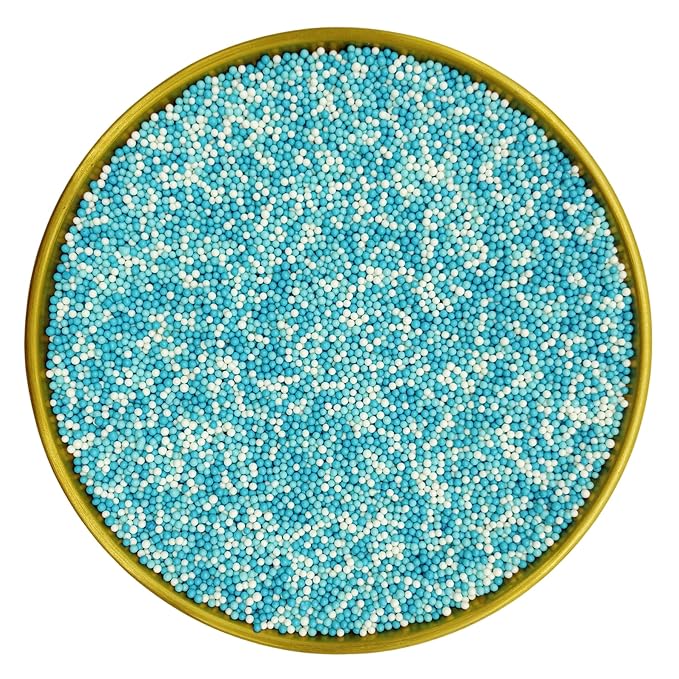 Edible Blue Series & White Sprinkles Candy 2mm Mini Pearls Cake Decorations - Image 3