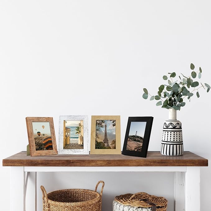 4x6 Picture Frame Set of 4, High Definition Real Glass 4 x 6 Photo Frames - Image 3